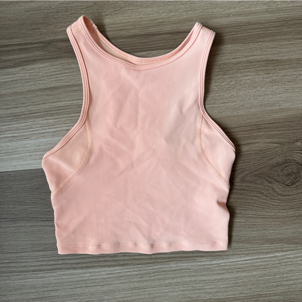 Lululemon Ribbed Contoured Racerback Cropped Yoga Tank Top size 2